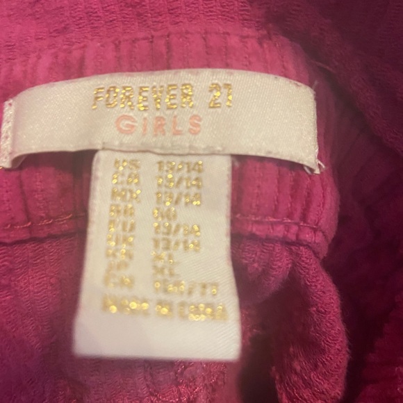 Forever 21 Girls Fuschia corduroy overalls dress size 12/14 - Picture 3 of 3